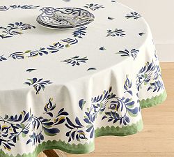 Puebla Multi Round Organic Cotton Tablecloth