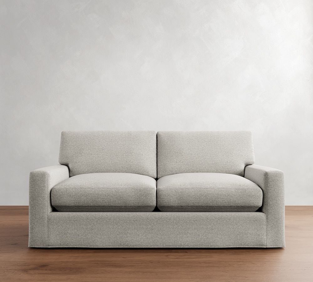 PB Comfort Modern Square Arm Slipcovered Sleeper Sofa (57&quot;-81&quot;)