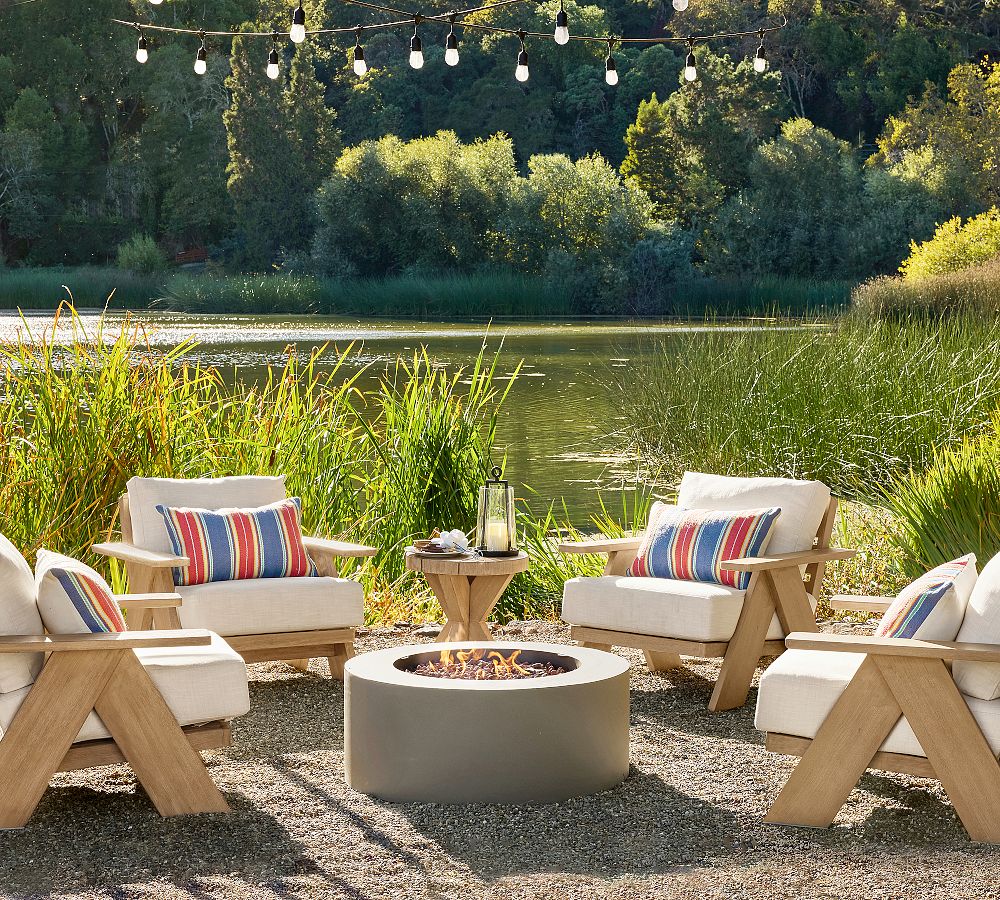 Burrows Steel Round Propane Fire Pit Table with Lid Cover (36&quot;)