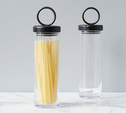 Black Wood &amp; Iron Handled Canisters