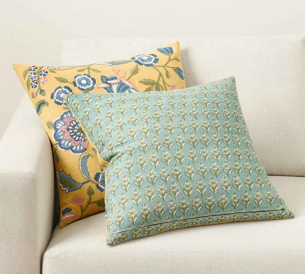 Bette Floral Reversible Embroidered Pillow