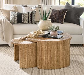 Malibu Round Woven Nesting Coffee Table | Pottery Barn