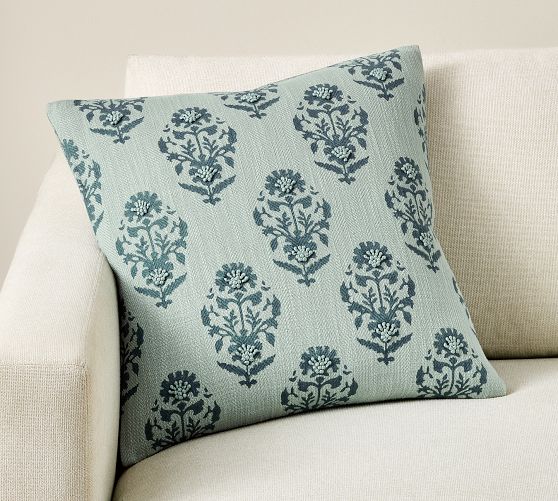 Avani Floral Block Print Reversible Pillow
