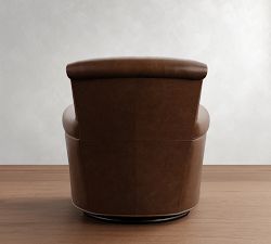 Irving Roll Arm Leather Swivel Glider