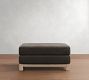 Jake Leather Seadrift Wood Base Ottoman