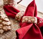 Gingerbread Stoneware Napkin Rings - Mixed Set of 4