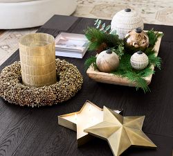 Linen Textured Glass Hurricane Candle Holder