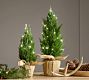 Faux Lit Topiary Pine Tree