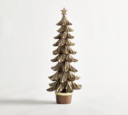 Handcrafted Gold Glitter Decorative Trees