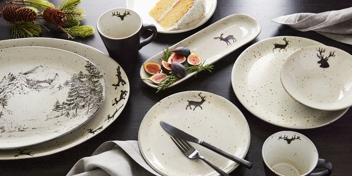 Dinner Plates Pottery Barn Reindeer Bowls Rustic Reindeer