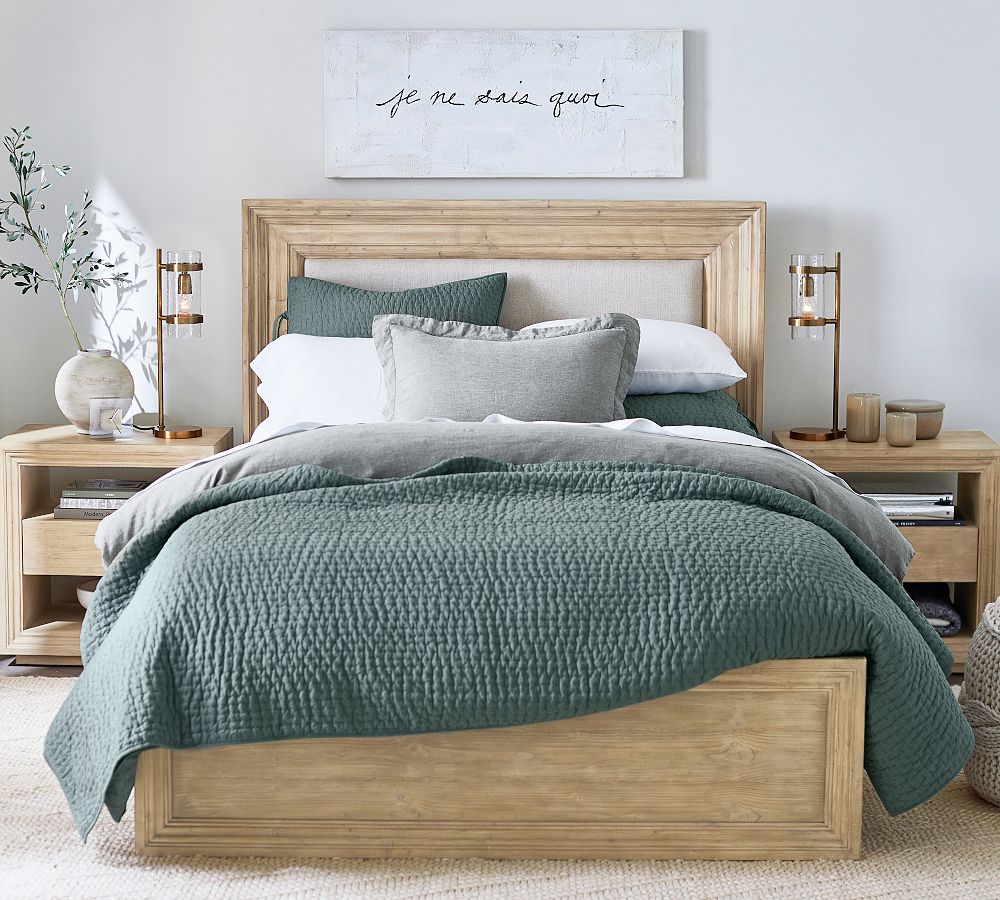 Pick-Stitch Handcrafted Cotton Linen Quilt