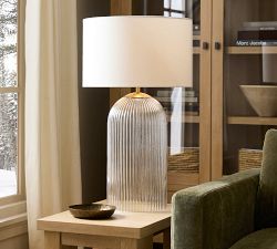 Cooper Ribbed Glass Table Lamp (19&quot;-30&quot;)