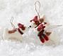 Felt Dog with Christmas Scarf Ornament