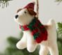 Felt Dog with Christmas Scarf Ornament