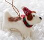 Felt Dog with Christmas Scarf Ornament