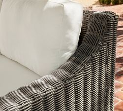 Huntington Wicker 3-Piece Loveseat Slope Arm Outdoor Sectional