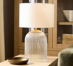 Cooper Ribbed Glass Table Lamp (19&quot;-30&quot;)