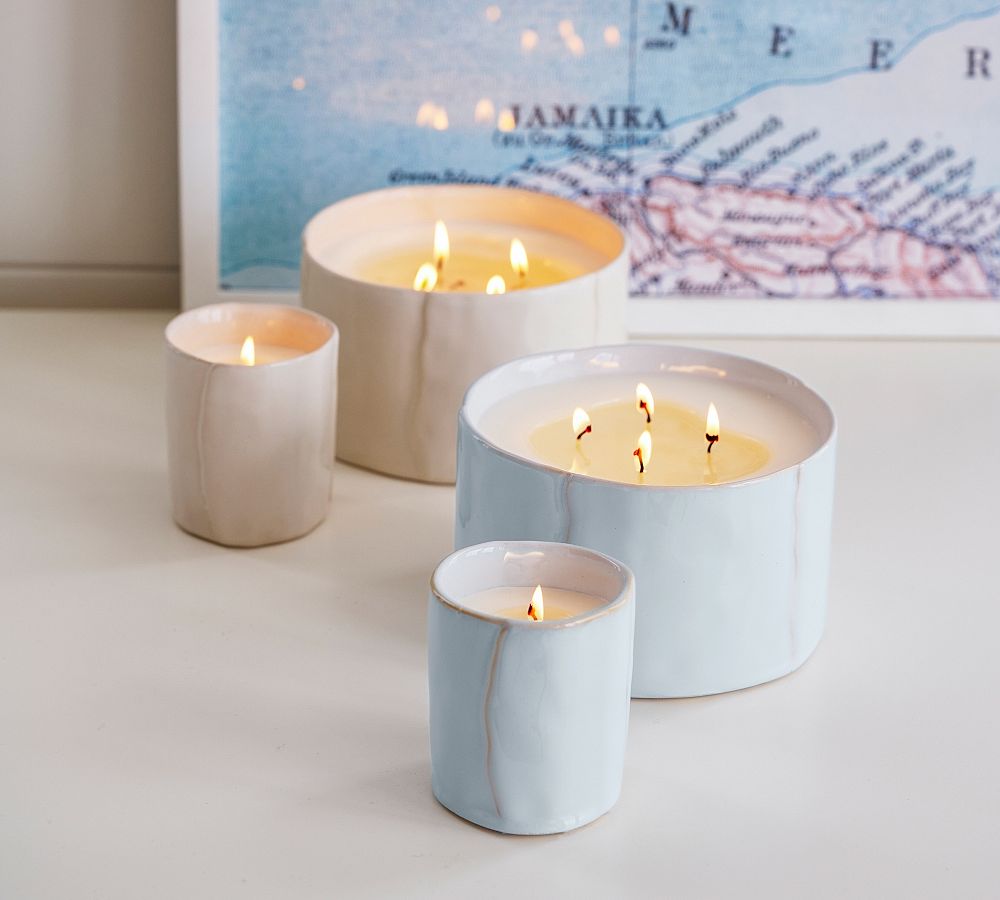 Textured Petal Candle - Bergamot &amp; Oakmoss