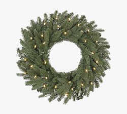Open Box: Tree Classics by Balsam Hill Lit Faux Kennedy Fir Wreath &amp; Garland