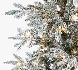 Faux Lit Flocked Manchester Spruce