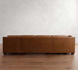 York Slope Arm Deep Seat Leather 4-Piece Chaise Sectional (125&quot;)