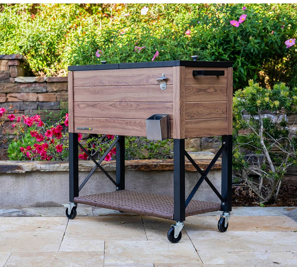 Cooler with Bottle Opener and Removable Stand