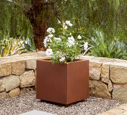 Cube Outdoor Planters - Corten Steel