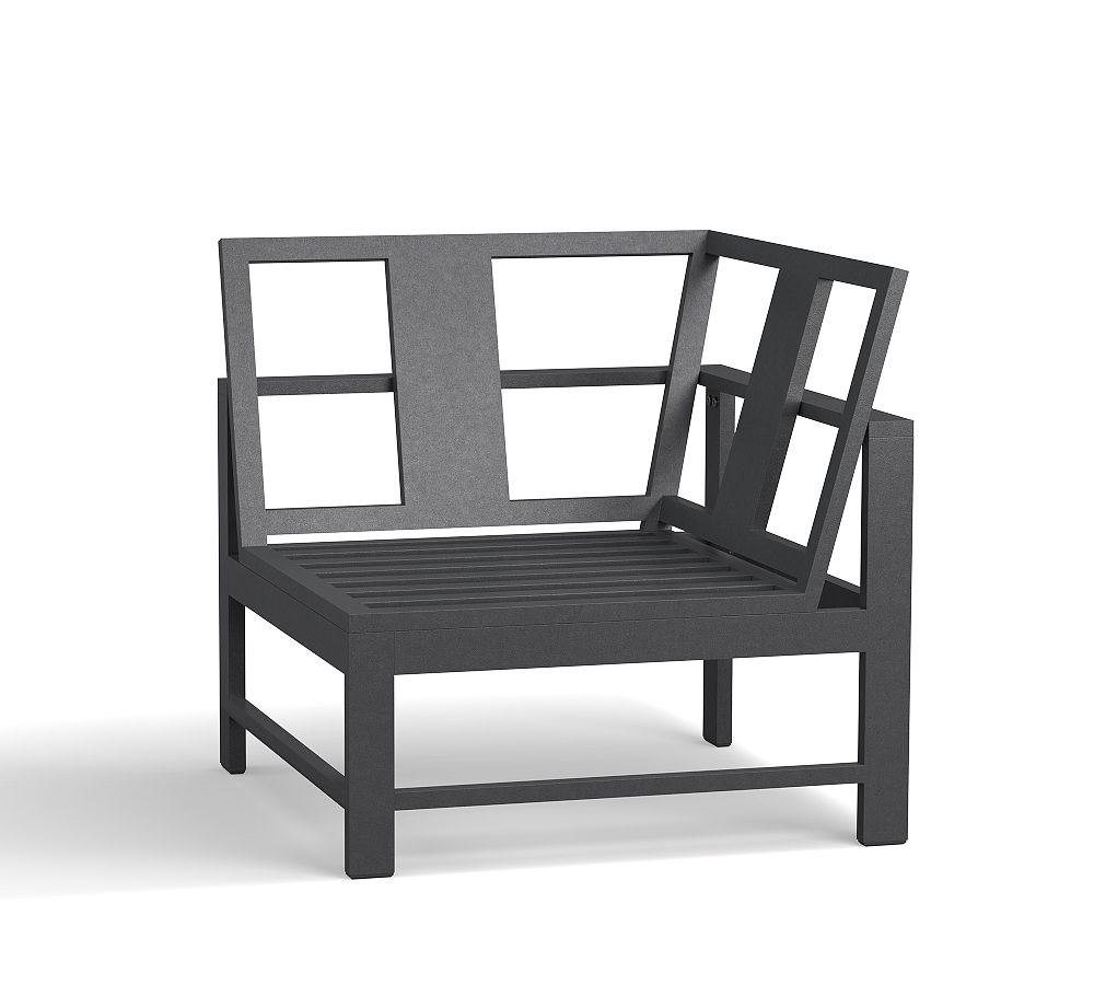 Open Box: Indio Metal Sectional, Corner Chair Frame, Weathered Slate