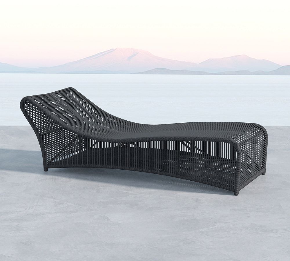 Milo Rope Outdoor Single Chaise Lounge | Pottery Barn