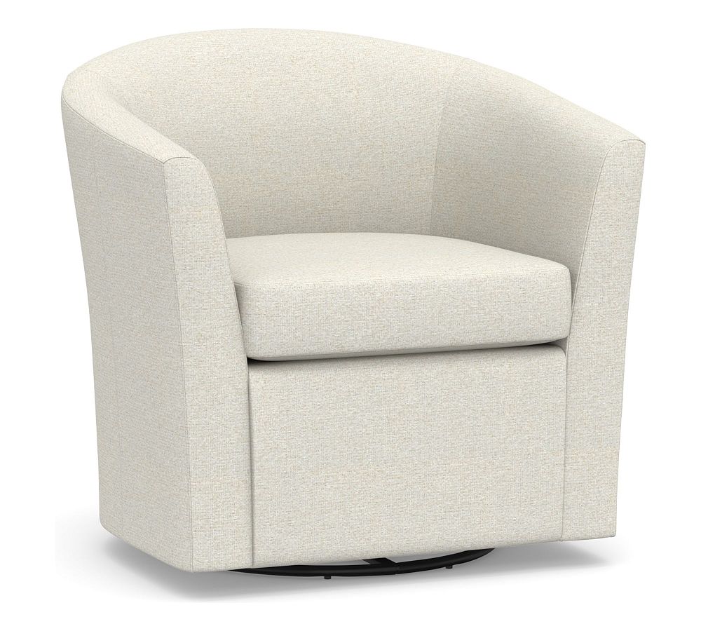 OPEN BOX: Hyde Swivel Chair, Polyester Wrapped Cushions, Performance Boucle Oatmeal