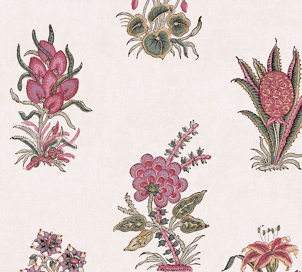 Botanical Print Wallpaper, Sample, Red