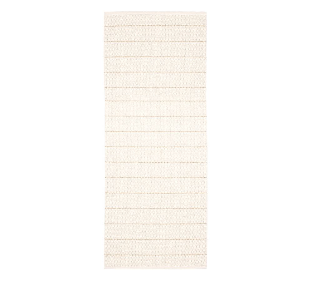 Pappelina Carl Striped Reversible Outdoor Rug, 2' X 3', Vanilla/ White