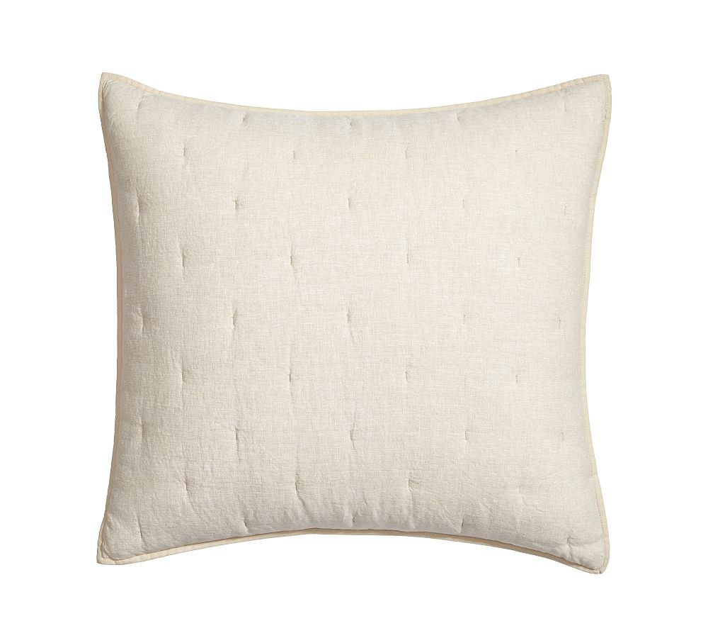 Belgian Flax Linen Tufted Quilted Sham - Flax