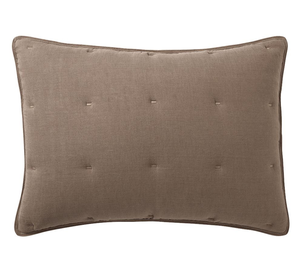 Open Box: Belgian Flax Linen Comforter Sham, Standard - Set of 2 - CafÃ© Noir
