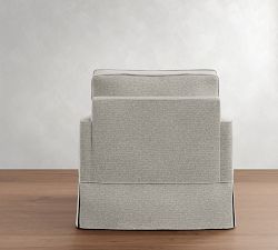 PB Comfort Square Arm Slipcovered Swivel Chair