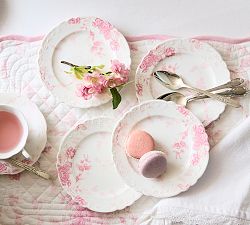 LoveShackFancy Pink Rose Appetizer Plates - Set of 4