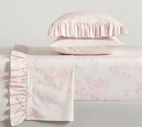 LoveShackFancy Ikat Meadow Floral Pink Sheet Set