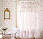 LoveShackFancy Pink Rose Ruffle Shower Curtain