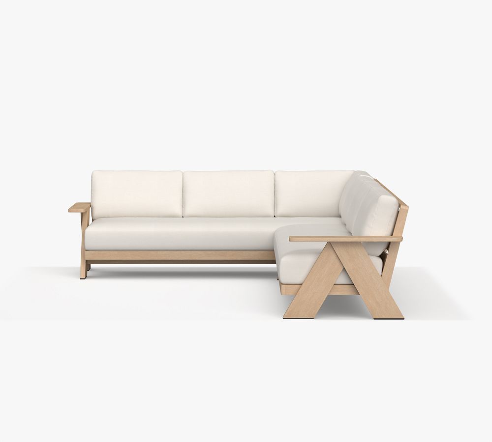 Modern Farmhouse 2-Piece Sofa Outdoor Sectional (134&quot;)