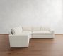 Pearce Square Arm Slipcovered 3-Piece L-Shaped Wedge Sectional (118&quot;&ndash;126.5&quot;)