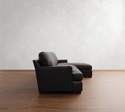 Townsend Square Arm Leather Chaise Sectional (108&quot;)