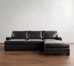 Townsend Square Arm Leather Chaise Sectional (108&quot;)