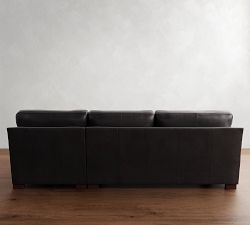 Townsend Square Arm Leather Chaise Sectional (108&quot;)