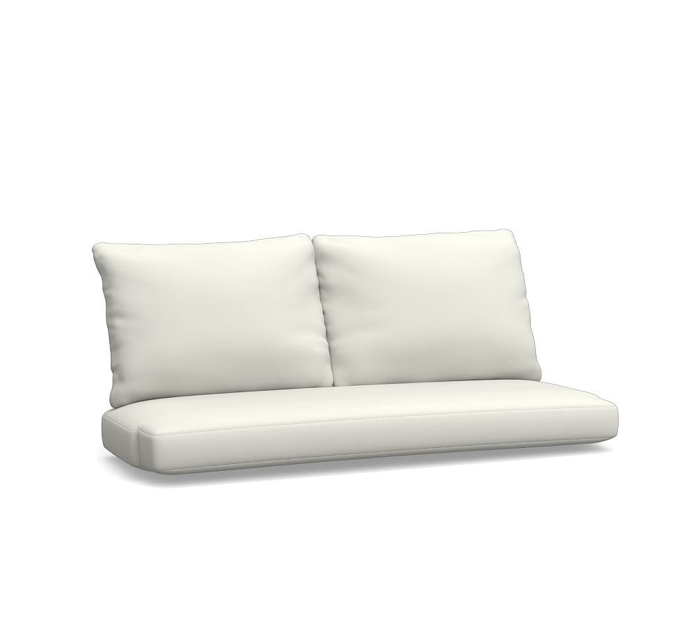 Riviera Outdoor Sofa Cushion; High Performance Canvas, White