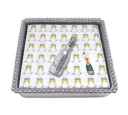 Champagne Recycled Aluminum Napkin Holder with Napkins