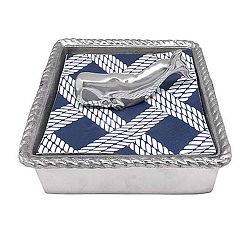 Nantucket Whale Handcrafted Recycled Napkin Holder with Napkins