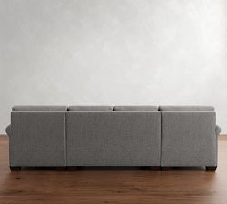 York Roll Arm Deep Seat Double Chaise Sectional (109&quot;&ndash;129&quot;)
