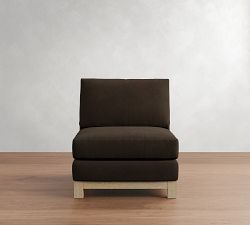 Build Your Own Jake Petite Leather Seadrift Wood Base Sectional