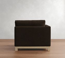 Build Your Own Jake Petite Leather Seadrift Wood Base Sectional