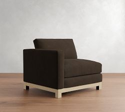 Build Your Own Jake Petite Leather Seadrift Wood Base Sectional